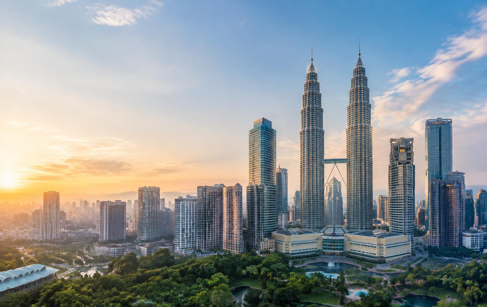 Petronas Towers and the Kuala Lumpur skyline